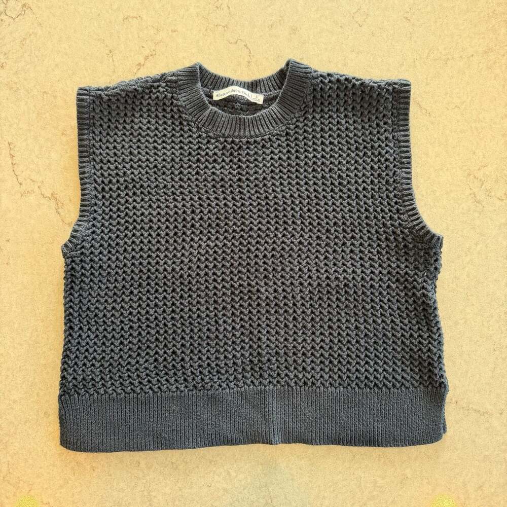 Abercrombie & Fitch Knit Sweater Vest Size S Dark Gray